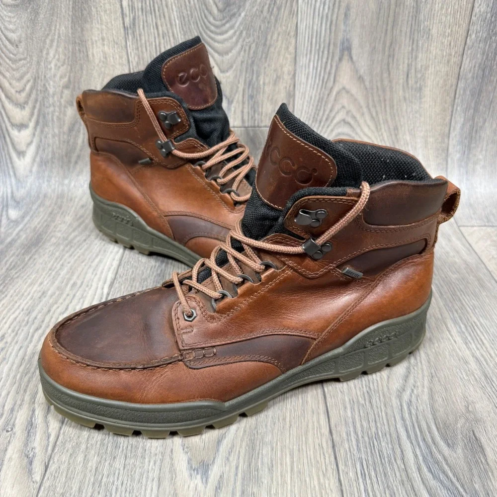 ECCO Track II Gore-Tex Boots Men 47 Brown Leather Waterproof Hiking 309088
